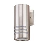 Cerdeco Modern Porch Light Outdoor Wall Lamp Cylinder Wall Sconce Suitable for Garden & Patio Satin Nickel Finished[ UL-Listed ]