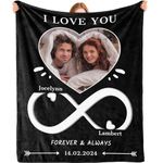 Bemaystar Custom Blanekt - Personalized Gifts for Her Him, Personalized Blanket, Customized Blankets with Photo Text, for Boyfriend Girlfriend Couples Lover Women Men for Birthday