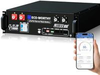 ECO-WORTHY 48V 100Ah LiFePO4 Lithium Battery, 5.12kWh Capacity, Server Rack Battery with Bluetooth, 6000 Cycles, 3U Chassis, Perfect for Off-Grid, Solar, Backup Power