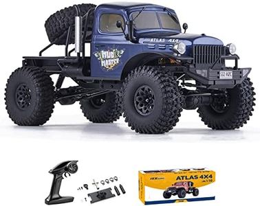 WOWRC RocHobby Atlas 1/10 RC Crawler, 4WD 2.4Ghz RC Rock Truck Off Road, Hobby RC Car Indoor&Outdoor 2 in 1, RC Vehicles for Adults Need to Complete with Battery, Blue