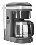 KitchenAid 12 Cup Drip Coffee Maker with Spiral Showerhead, Matte Charcoal Grey, KCM1208DG