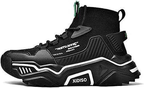 SANNAX Hommes Chaussures Mode Baskets Montante Sneakers Décontractées Noir 43