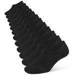 Closemate No Show Socks Mens Womens Invisible Non Slip Cotton Socks 6 Pairs Low Cut Casual Socks(6Black, Size L)