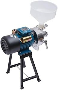 Molino eléctrico de grano de 2200 W, molino de grano, molino de nueces, molino de café, molino eléctrico para semillas de lino de trigo, molino de alimentación húmedo y seco, con embudo