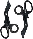 MEDVICE 2 Pack Medical Scissors, EMT and Trauma Shears - 7.5 inch, Blunt Tip, Fluoride Coated, Non-Stick Blades, Autoclavable to 290 F/143 C, Rust Free (Black)