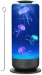 Jellyfish Lamp - 7 Color Changing LED Tank Aquarium Light, Mood Lamp for Home Office Bedroom Decor, 2 Lighting Modes for Relax/Sleep, Gift for Kids Teens Adults