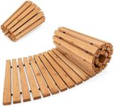 GiantexUK Roll Out Garden Path Walkway, 43/53 x 216cm Wooden Curved Pathway with Non-Slip Surface, Weather-Resistant Outdoor Hardwood Flooring Path for Patio Backyard Wedding Party (53x216cm)