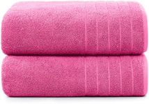 Casa Platino Bath Sheet Sets, 2 Pack Bath Sheet(36"x 72"), 100% Ring Spun Cotton Luxury Bath Sheets Set, Lightweight Bathroom Sheet Set, Highly Absorbent Bath Sheets, Quick Dry Towel - Fuchsia