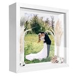 3D shadow Box Frame, SUNMEG 12x12 Deep Picture Frames Wooden Display Personalised Photo Frames for Crafts, Anniversary, Wedding, Graduation