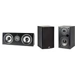 Polk Audio CS1 Series II Center Channel Speaker + Polk Audio T15 100 Watt Home Theater Bookshelf Speakers (Black)