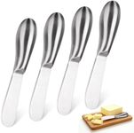 Giantree 4Pcs Stainless Steel Butter Knife Cheese Spreader Knife, Butter Spreader Knives Easy Spread with Ergonomic Handle Cheese Knives Butter Knife Spreader for Cheese Cold Butter Jam Pastry Making