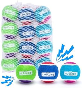 Nobleza Dog Tennis Balls 12 Pack, Durable Bouncy Floatable Squeaky Tennis Balls for Dogs for Fetch & Exercise, Training Interactive Natural Rubber Squeaky Dog Ball for Small Medium Dogs, 2.5in