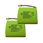 2 x New BuyaBattery Replacement Batteries for BT Verve 450 and 410 Cordless Phones 5M702BMX 2.4V 600mAh NiMH (Ni-MH)