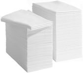 Prestee 100 Linen Feel Disposable Paper Towels - Hand Towels for Bathroom - Cloth-Like Napkins for Weddings, Events, and Dinners - Paper Napkins Ideal for Home, Office - White, 12 x 17 Inches