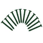 Pack of 12 Vinyl Shutter Fastener Spike Loks for Installing Decorative Exterior Vinyl Shutters (Heritage Green)