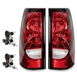 Rongxu auto Silverado Tail Lights Compatible With 2003-2006 Chevy Silverado 1500/1500HD 2500/2500HD 3500 Driver and Passenger Side OE Style Rear Brake Lamps, Bulb and Harness Included (OEM Style)