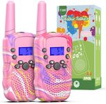 Selieve Gifts Toys for 3 4 5 6 Year Old Girls, Walkie Talkies for Kids 2 Pack with 22 Channels, LCD Screen, LED Flashlight & VOX Function, 2 Way Radio Gift for Giirls Outside Camping, Hiking