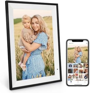 AEEZO 10.1 Inch WiFi Digital Picture Frame, IPS Touch Screen Smart Cloud Photo Frame with 16GB Storage, Auto-Rotate Easy Setup to Share Photos or Videos via AiMOR APP, Wall Mountable White