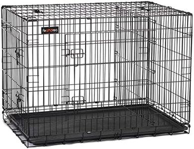 Feandrea Dog Crate, 42.1-Inch Foldable Dog Kennel with 2 Doors, Adjustable Divider Panel, Removable Tray, Metal Dog Cage, XL, Black UPPD42BK