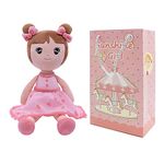 Conzy Stuffed Baby Doll Gifts for Girl Super Soft Buddy Cuddly Baby Girl Toy Gifts wtih Gift Bag 13 Inches in Standing (Spring Girl Pink)