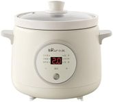 1.5L Mini Electric Stew Pot Multi-Function Stewpot Ceramic Inner Slow Cookers, 9.5H Smart Timer Health Pot for Stew Pot, Soup, Baby Porridge, Desserts White