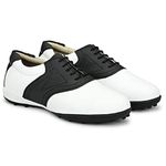 R.B Spikeless Golf Shoes Men (Black & White, Numeric_8)