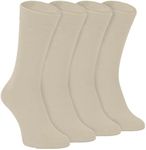 Sock Snob - 4 Pairs Bamboo Finely Knit Thin Super Soft Suit Socks for Men & Women (as8, numeric, numeric_4, numeric_8, regular, regular, Natural)