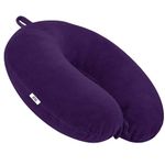Btag Soft Fibre Filled Neck Pillow for Car, Train, Flight Travel, Neck Support Rest Pillow with Attachable Snap Strap | Pack of 1 | Purple