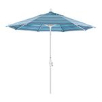 California Umbrella GSCU908170-56001 9' Round Aluminum Market Umbrella, White Pole, Sunbrella Dolce Oasis