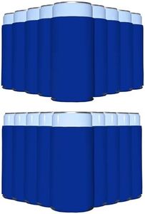 PartyPrints 25 Pack Royal Blue Blank Slim Can Cooler Sleeves, Customizable Bulk Sublimation Can Coolers, Extra-Thick Collapsible Drink Insulator Sleeve, Beer Can Coolers for Party Beverages