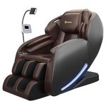 Real Relax 2026 Massage Chair Full Body,Zero Gravity 3D SL-Track Shiatsu Massage Recliner Chair with Heat Body Scan Bluetooth Foot Roller APP Control, Child Lock, Favor-06,Brown