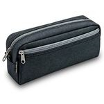 HASVREOG Big Capacity Pencil Case Large Capacity Pen Bag for Students Stationery Pouch Pencil Box Desk Organizer with Smooth Zipper Portable Pencil Pouch for School Office Supplies(Black)