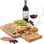 Charcuterie Board Gift Set, Bamboo Cheese Board With Cutlery, Includes Stainless Steel Serving Utensils, Cheese Platter and Serving Tray, Perfect for Wedding, Gift for Couples, and Housewarming Gifts