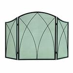 Pleasant Hearth 959 Arched 3-Panel Victorian Gothic Fireplace Screen, Black