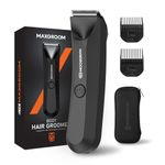 Maxgroom ManScape Body Hair Trimmer Men, Electric Razor for Pubic Hair, Ball Shaver with Stored Case, IPX7 Waterproof Body Groomer for Private Parts (Black)