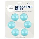 TIESTRA Shoe Deodorizer Balls 6 Pack-Reusable Shoe Fresheners-Fresh Scent for Sport Shoes, Bags and Locker-Blue/Fresh Linen