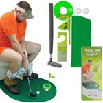 Potty Putter Toilet Time Golf Game - Perfect Bathroom Mini Golf Set for Golf Enthusiasts - Hilarious and Fun Novelty All Ages - Improve Your Putting Skills on The Loo!