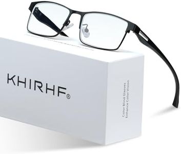 Khirhf Color Blind Glasses for Men, Color Vision Deficiency Correcting & Enhancing Glasses for Red Green Colour Blindness | Indoor/Outdoor Use, TR90 Frame