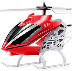 SYMA RC Helicopter, S39 Aircraft with 3.5 Channel,Bigger Size, Sturdy Alloy Material, Gyro Stabilizer and High &Low Speed, Multi-Protection Drone for Kids and Beginners to Play Indoor-Red