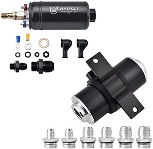 EVIL ENERGY External Fuel Pump 12V 300LPH Bundle with 30 Micron Inline Fuel Filter&Bracket Clamp