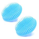 2 Pack Hair Scalp Massager Shampoo Brush Shower Head Scrubber Cleanser Massage Comb for Hair Growth Ease Dandruff Removal and Head Relaxation for Women and Men or Pets (Blue)