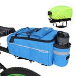 Lixada Insulated Bag for Warm/Cool Items, Bicycle Rear Rack Storage Luggage, Bicycle Seat Multifunctional Insulated Trunk Cooler Bag, Shoulder Bag, 11.46.36.7 in (Blue(with rain Cover))