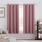 HOMEIDEAS Mauve Blackout Curtains for Bedroom 52 X 63 Inch Length 2 Panels Set Room Darkening Bedroom Curtains, Soundproof Thermal Grommet Window Curtains for Living Room