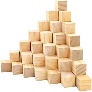 Enkrio 100Pcs Unfinished Wooden Cubes 1 Inch Wood Square Blocks Small Wooden Cubes for Arts and Crafts DIY Décor DIY Projects Crafts Alphabet Blocks Number Cubes Puzzles Making (1in/2.5cm)