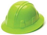 Pyramex Safety SL Series Full Brim Hard Hat, 4-Point Ratchet Suspension, Hi Vis Lime
