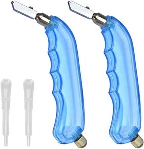 Comfylichi Pistol Grip Oil Feed Glass Cutter 2 Pack - Professional Glass Cutting Tool with Tungsten Cutter Heads and Oil Dripper, for 1-6mm Thick Stained Glass and Mirrors