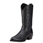 Ariat Men's Heritage Western R Toe Western Boot, Black Deer Tan, 10.5 D US