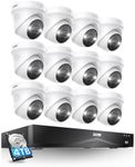 ZOSI 24CH 4K Outdoor PoE Security Camera System with Face/Person/Vehicle Detection,16 Port 24CH 8MP Dual Disk NVR with 4TB HDD,2 Way Talk,Light&Sound Siren,12pcs 4K PoE IP Cameras,for 24/7 Recording