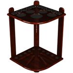 Cue Rack Only - 10 Pool - Billiard Stick & Ball Set Holder - Floor Rack Choose Mahogany, Black or Oak Finish (Mahogany)