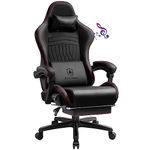 GTPLAYER Gaming Chair, Computer Chair with Footrest and Bluetooth Speakers, High Back Ergonomic Music Gamer Chair, Reclining Game Chair with Linkage Armrests for Adults and Kids (RED)